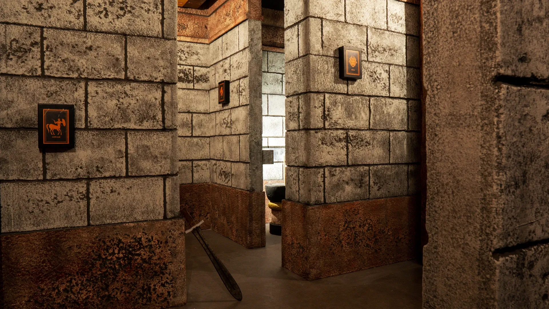 Decorado del escape room Minotaur's Labyrinth