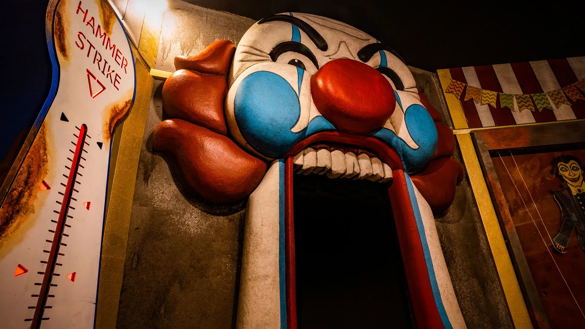 Decorado del escape room Horror Circus